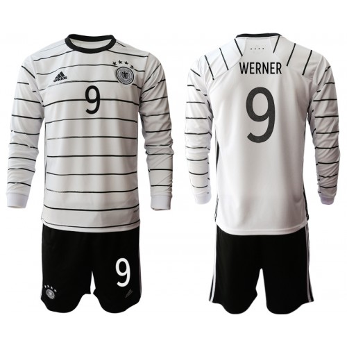 Tyskland Fodboldtrøjer Timo Werner 9 Børn Hjemmebanesæt Euro 2020 Langærmet Tyskland Fodboldtrøjer Timo Werner 9 Børn Hjemmebanesæt Euro 2020 Langærmet